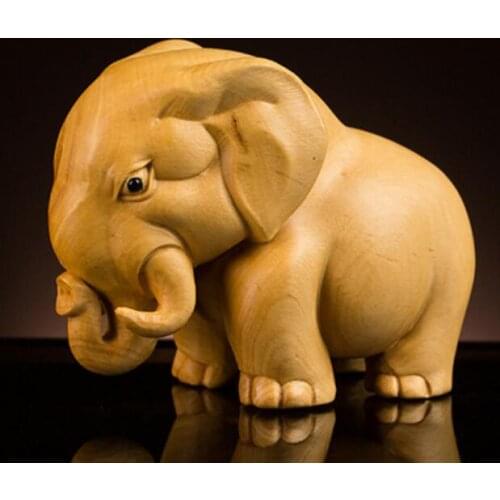 SALES BOXWOOD CARVING HANDICRAFTS HOME ANIMALS DECORATIVE ORNAMENTS RHINO ELEPHANT HIPPOPOTAMUS STATUE SCULPTURE GIFT RESIN