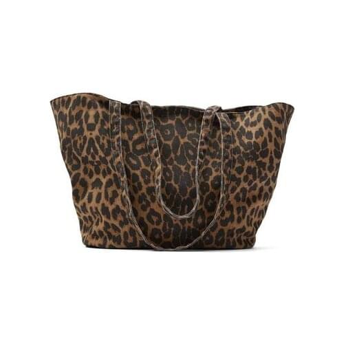 Casual tote bags for women big bag designer leisure high quality handbag large capacity Leopard Print canvas bag for shopping