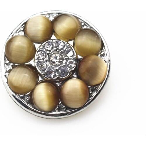 10pcs/lot New Arrive Cat Eyes Stone Snap Buttons for 18mm Lock Snaps Bracelet&Bangles DIY Snap Pendants Jewelry Charms