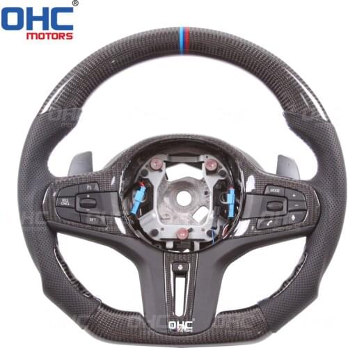 100% Real Carbon Fiber Steering Wheel compatible for G15 F40 G20 G30 G01 G11 G05 8 1 3 5 X3 7 X5 Series M3 M4 M5 M8