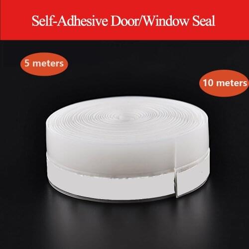 5M Door Bottom Self Adhesive Seal Strip Silicone Weatherstrip Soundproof Window Seal Draught Dust Insect Windshield Sealing Tape