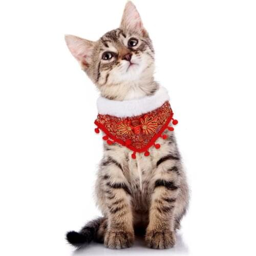 Pet Neckerchief Dog And Cat Saliva Towel Triangle Scarf Polyester Adjustable Size Bib Collar