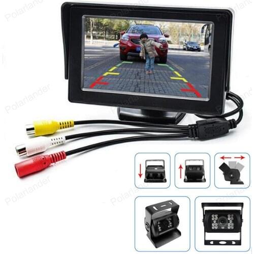 DC 12~24V parking assistance System 4.3" inch TFT lCD Car Monitor with 18 led night vision Truck Bus Rear View Camera