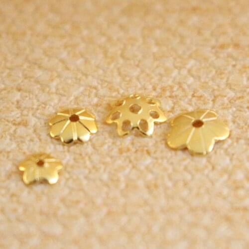 Sterling Silver DIY Silver Accessories Receptacle Bead Caps Hollow Laminate Gold Plated Gold & Small Spacer Ornament Material