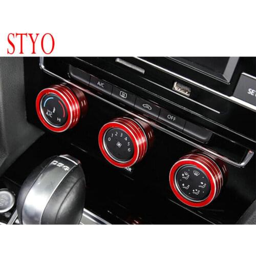 STYO Car Aluminum alloy Aircondition Adjust Knob Button Switch Cover Trim For ARTEON 2017 2018 2019