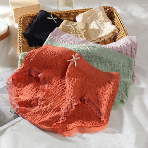 Mid Waist Sexy Female Underwear Solid Bow Decorated Panties Briefs High Quality Elastic Soft Thongs Women Sexy Knickers Cotton