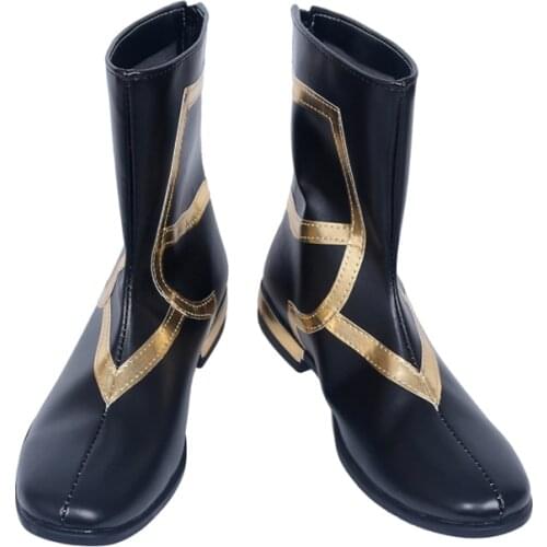 New Fate Grand Order Caster Merlin Cosplay Shoes PU Leather Anime Cosplay Boots Halloween Party Shoes for Women/Men Size 35-47