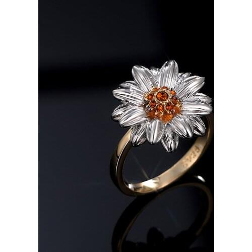 Vintage Elegant Vintage Flower Boho Finger Ring with Deep Stone Setting Ladies Favorite Accessories Summer Gift for Couple