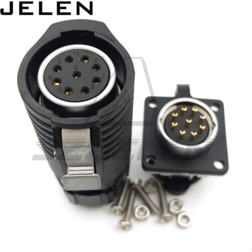 XHE20, IP67, 9pin Waterproof Connector Plug (Female) & Socket (Male), LED Power Cable Connector, 9 pin Automotive Connectors