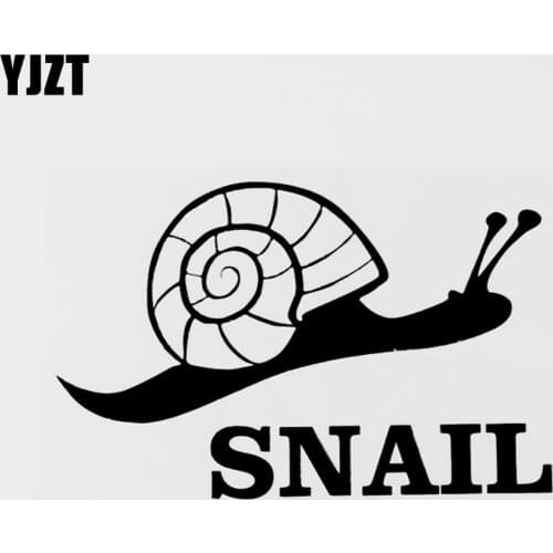 YJZT 15.3CM×9.9CM Funny Animal Snail Vinyl Window Bumper Car Sticker Decal Black/Silver 8C-0618