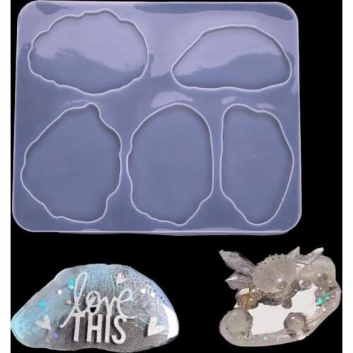 Mirror Surface Glue Dropping Irregular Cup Pad Dispensing Mould DIY Crystal Dispensing Pendulum Table 19041