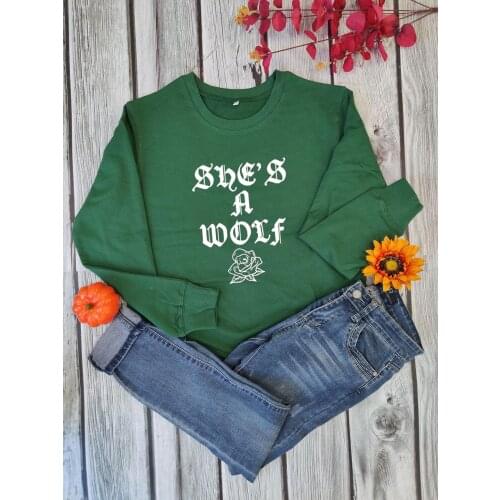 Shes a worf Feminism Sweatshirts Women beauty Rose Sweats Girl Gang shirts Jumper 100%cotton fahion casual Pullovers tops