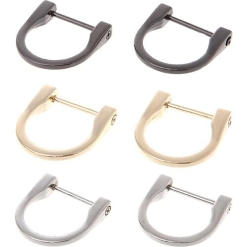 1.8cm Screw Dee D Ring Buckle Clasp DIY Leather Handbag Strap Belt Luggage Craft