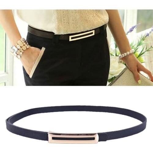 1pcs Luxury Metal Buckle Thin Belt Classic Wild Female Minimalist Thin Belt Straps Waistband Cummerbund For Apparel Accessories