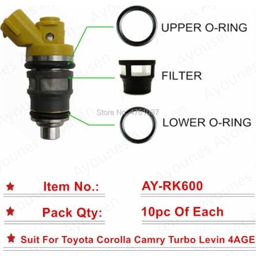 10sets Fuel Injector Repair Kits For Toyota OEM 23250-16140/23209-19015 Top Quality Free shipping For AY-RK600