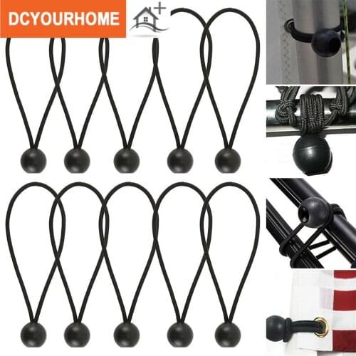 10pcs Bungee Ball Cord Rope Loop Shock Cords Flags Poles Fix Ties Canopy Tarp Boat