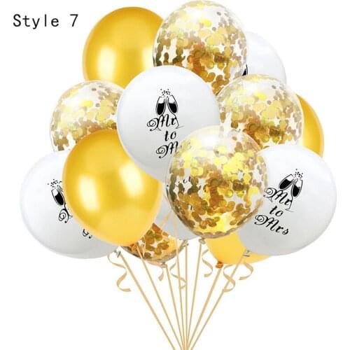 12 Inch Romantic Wedding Room Letter Balloon Set Proposal Stage Printed Sequins Ball (Without Ribbon)