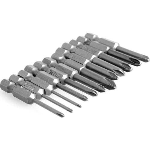 GXMA 12Pcs/Set 50mm 1/4 Inch Hex Shank Magnetic Phillips Cross Screwdriver Bits