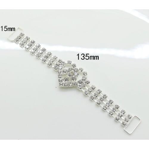 4pc 135MM Rhinestone Bikini Connectors buckle metal brass chain for swinning wear swimsuit decoration rhinestone trinket buckles