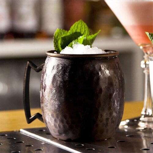 New Arrive!! 500ml Hammered Copper plated Moscow Mule Mug Stainless steel Copper Lemon Tea Beer Cocktail Coffee Beer Mug