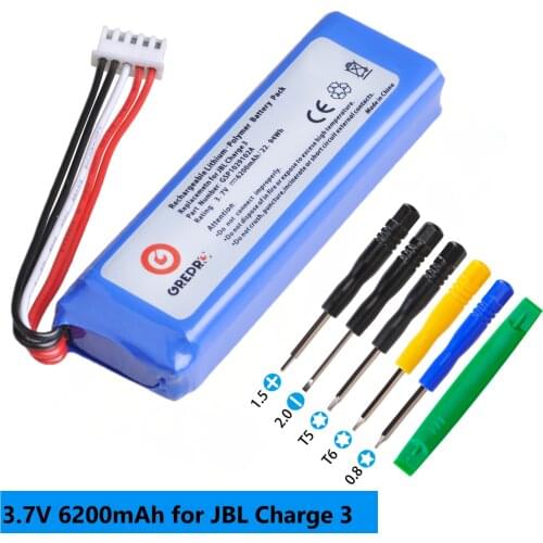 GSP1029102A Battery (3.7V 6200mAh) for JBL Charge 3 Battery