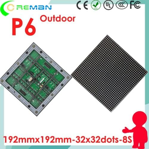 Freeshipping low price rgb module p6 outdoor 32x32 for outdoor led advertising sign board / led display p6 outdoor smd module