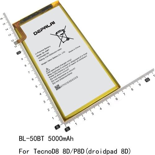 BL-50BT 5000mAh Battery For TecnoD8 8D P8D droidpad 8D Smart phone High quality Replacement battery Mobile Phone Batteries