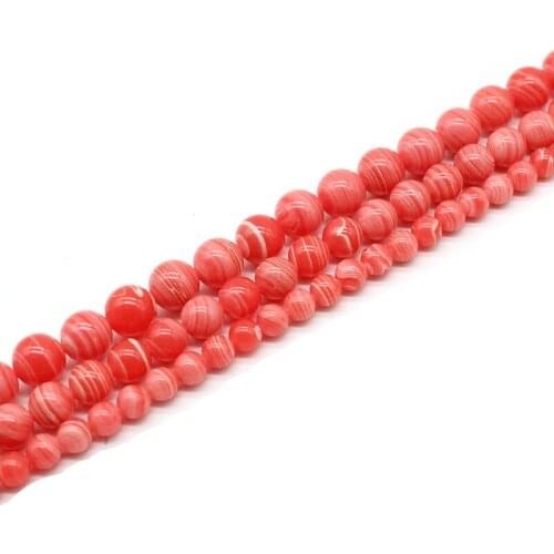 Natural Rhodochrosite Stone Beads Round Loose Spacer Beads For Jewelry Making 6/8/10mm DIY Bracelets Accessories 15"Strand/Inch