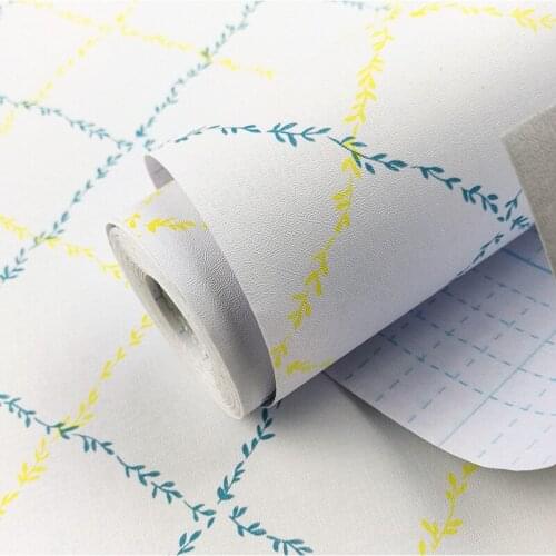 Home Paper Removable Waterproof Wall Sticker Grid Wallpaper Self Adhesive Contact for Living Room Bedroom Home Decor