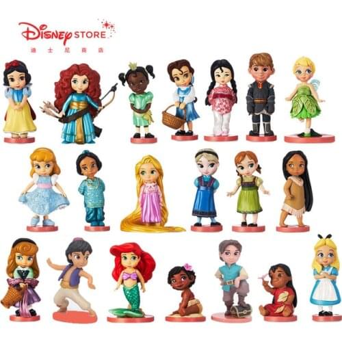 Disney Princess Action Figures Toys Rapunzel Snow Cinderella White Snow Fairy Rapunzel Doll Decoration Children Gift