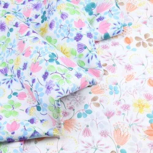 Rural style Field flowers Summer dress cotton pajama fabric Printing twill cloth DIY Handmade quilt patchwork fabric