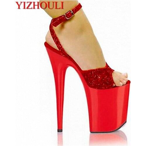 Fashion sexy, paillette wedding shoes 20cm ultrafine high-heeled shoes 8 Inch High Heel High Corset Platform Shoes