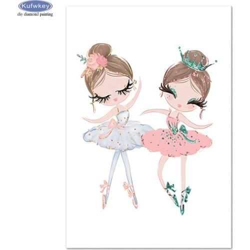 Full Square Diamond Embroidery Cross Stitch Ballet Princess Girls Diy Diamond Painting Kit Mosaic Nordic Room Decoration Art