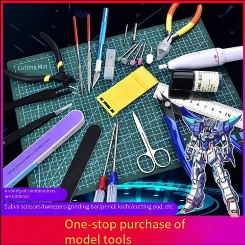 Tool Model Suit Military Assembly Pencil Sharpener Scissors Tweezers Grinding Strip Cutting Pad Making Bag Complete Convenient