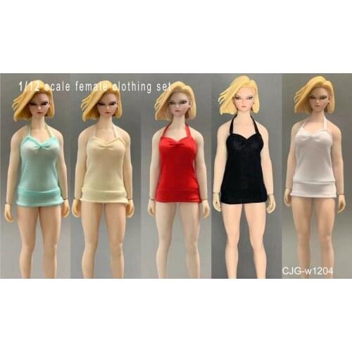 New 1/12th CJG-1204 Female Soldier Open Back Dress Model for 6" Doll