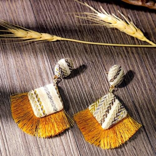 New Arrival Fashion Tassel Earrings for Women 2020 Statement Earrings Striped Long Fringe Earrings Girl Birthday Jewelry Gift