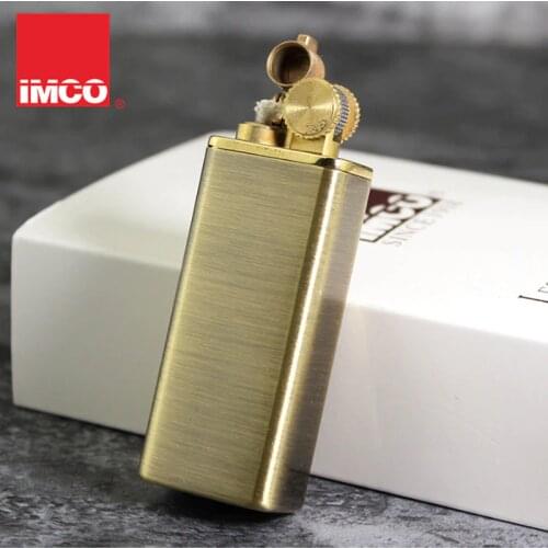 Genuine IMCO Kerosene Lighter Retro Brass Petrol Windproof Lighter Original Oil Gasoline Cigarette Lighter Cigar Fire Smoker
