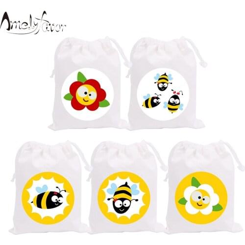 Insects Bee Theme Party Bags Candy Bags Gift Bags Bee Flower Decorations Baby Shower Event Birthday Party Container Supplies
