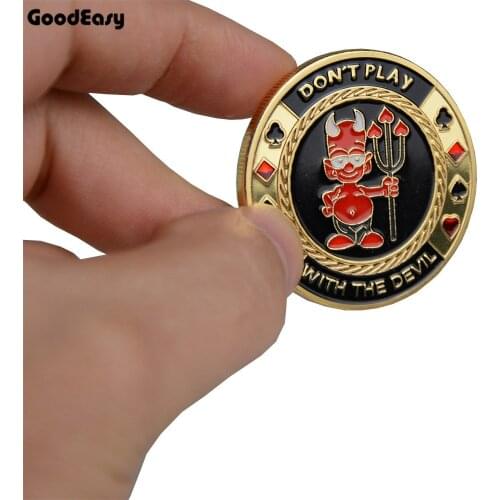 Poker Card Guard Protector Metal Token Coin with Plastic Cover Metal Poker Chip set Texas Hold'em Poker Dealer Devil Button