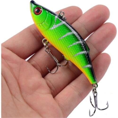 1Pcs VIB Hard Fishing Lure 7cm 10g Sinking Vibration Rattling Crankabit Wobblers Artificial Bait Bass Carp Tackle 3D Eyes