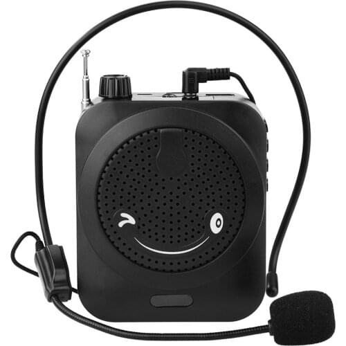 Professional Voice Amplifier Portable Mini Voice Speaker with Earhook Microphone Support FM Radio/One-buttons Recording