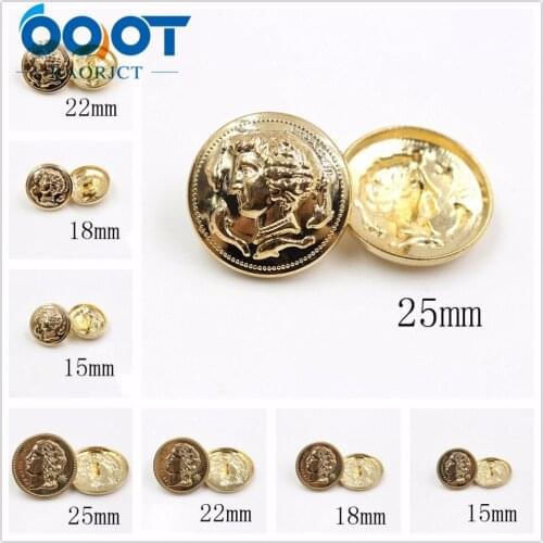 OOOT BAORJCT 178093,10pcs/Lot,15/18/22/25mm High quality classic fashion metal buttons clothing accessories DIY handmade
