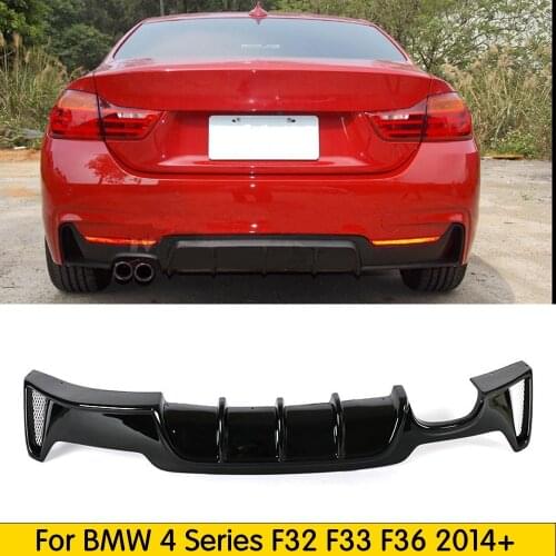 Rear Bumper Diffuser Rear Lip Spoiler Splitter for BMW 4 Series F32 F33 F36 418i 420i 428i 430i 435i 440i 2014 + glossy black