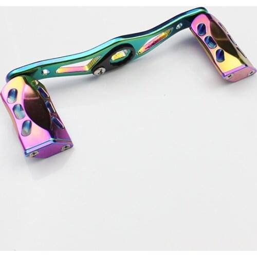 2017 Rainbow Color Reel Handle Alluminu Alloy Fishing Rocker High Quality Very Beautiful Reel Accessory Hole size 8X5