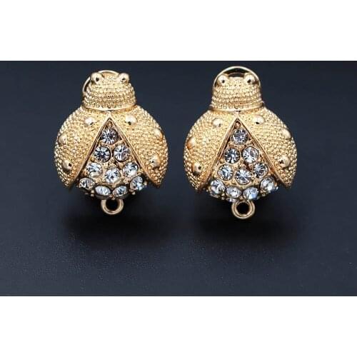 Earrings Post Clip Back Bee Shape Base Pave CZ Earrings Connector Linkers DIY for Indian Ethnic Earrings Jewelry Accessories