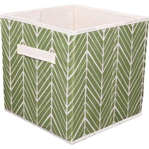 Clothing storage Modern Bamboo spline waterproof print fabric storage box folding basket