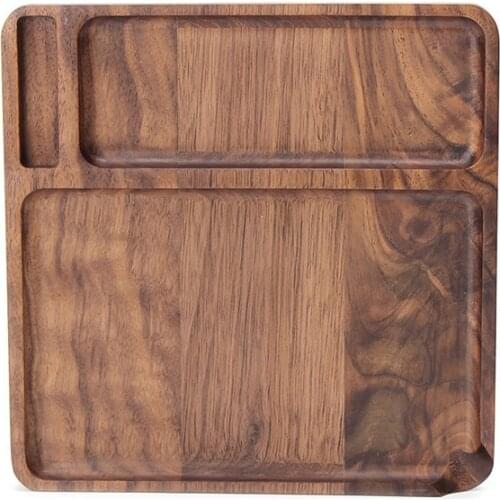 Tobacco Rolling Tray Black Walnut Wooden Weed Herb Tobacco Joint Smoking Table Paper Rolling Trays