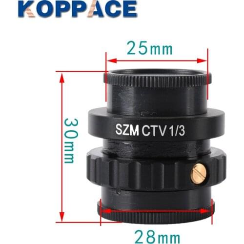 KOPPACE 1/3 CTV Trinocular Stereo Microscope C-Mount Interface 25mm Camera Interface 28mm Microscope Interface