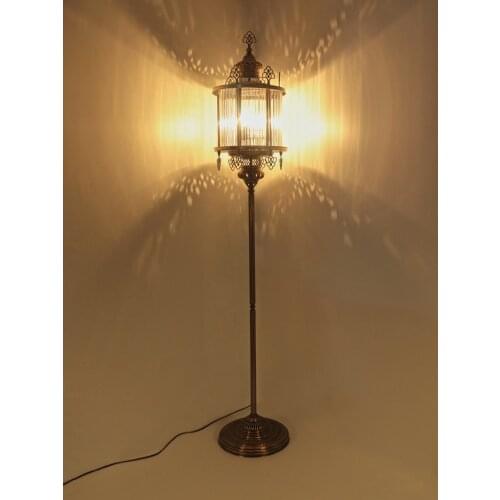Awesome turkish floor lamp,pyrex handmade decorative vintage standing light,turkish lamp
