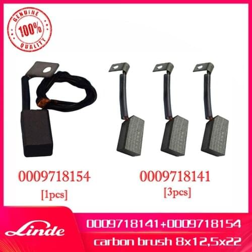 Linde forklift new genuine carbon brush 0009718141[3pcs] + 0009718154[1pcs] used on 322 324 electric truck E12 E14 E15 E16 E18